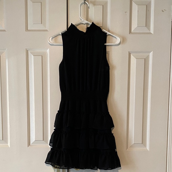 STATE Black Ruffled Mini Dress - Picture 1 of 8